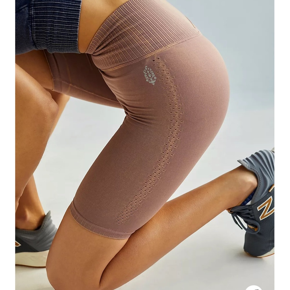Good karma biker shorts in elderberry color